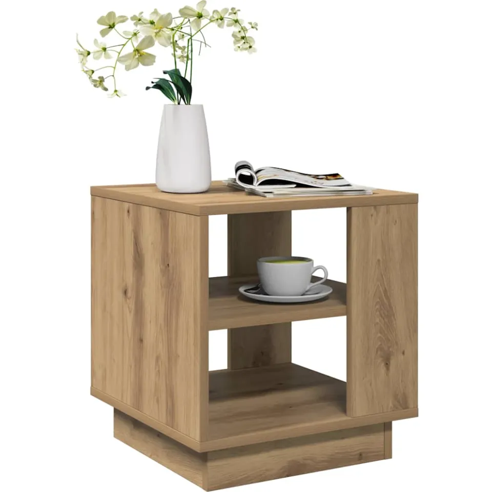 vidaXL Salontafel 40x40x43 cm bewerkt hout artisanaal eikenkleurig Bruin