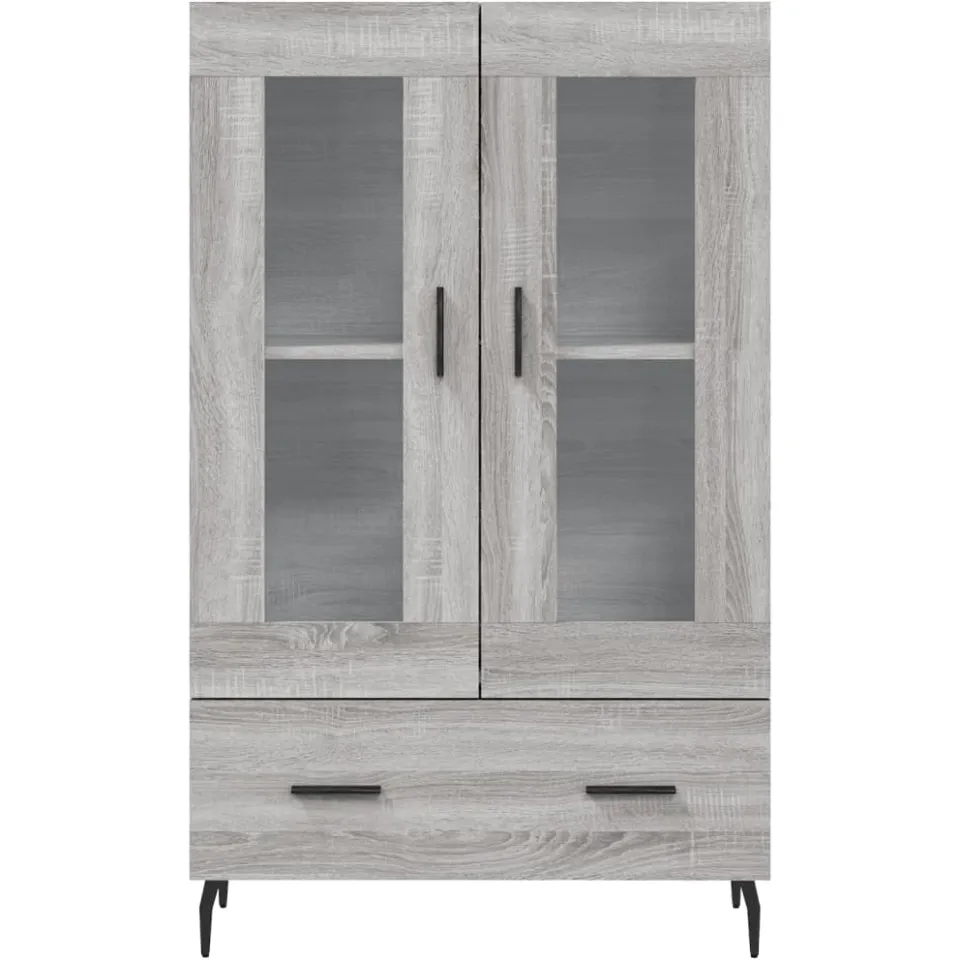 vidaXL Hoge kast 69,5x31x115 cm bewerkt hout grijs sonoma eikenkleurig, foto 4