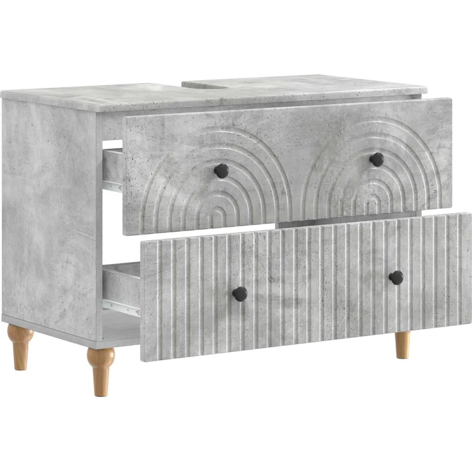 vidaXL Badkamer wastafelkast ALKMAAR Betongrijs 82 x 41 x 59 cm
