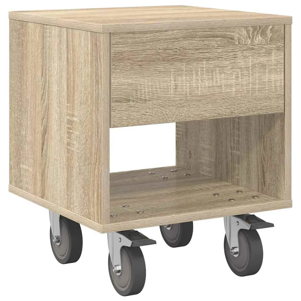 vidaXL Nachtkastje Sonoma Eiken 40,5 x 40 x 48 cm Bewerkt hout, foto 3