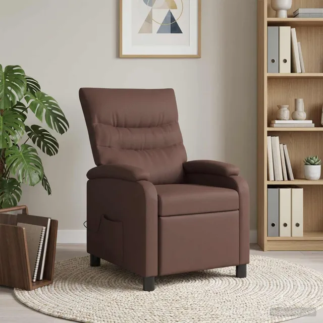 vidaXL Massage Recliner Bruin Kunstleer