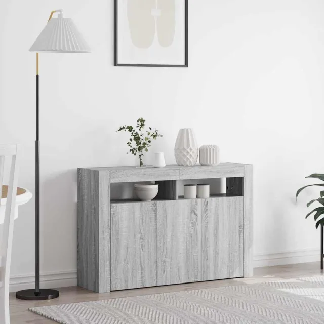 vidaXL Dressoir Grijs Sonoma 116 x 30 x 75 cm Bewerkt hout, foto 2