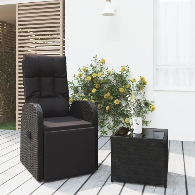 vidaXL 2-delige Loungeset poly rattan en staal zwart, foto 2
