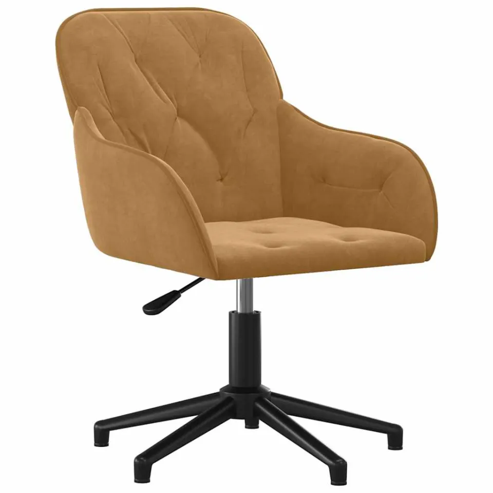 vidaXL Eetkamerstoelen draaibaar 2 st fluweel bruin