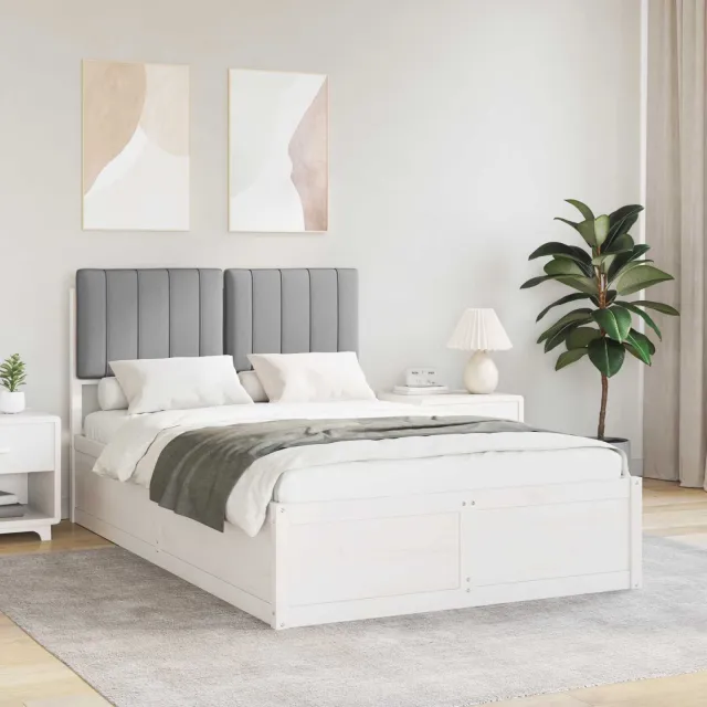 vidaXL Bedframe met Gevoerd Hoofdgedeelte Lichtgrijs 120 x 200 cm