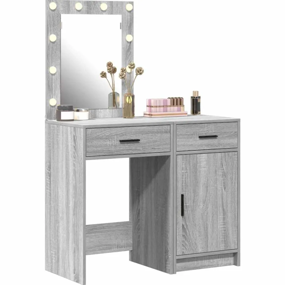 vidaXL Plafondtafel 2 st Grijs 50 x 41 x 135 cm Bewerkt hout