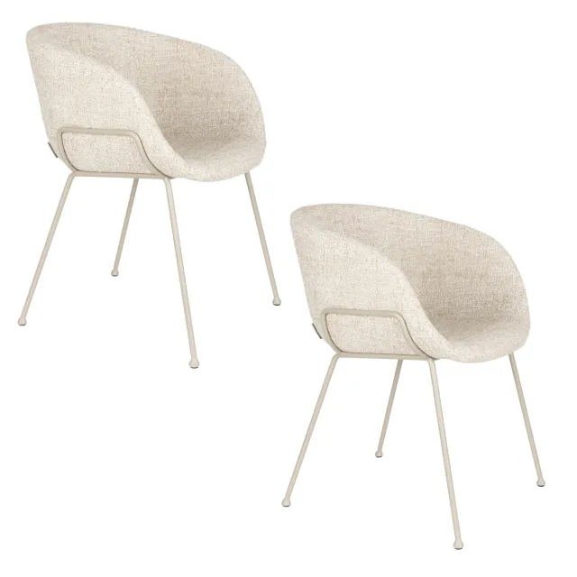 Zuiver Feston eetkamerstoel met armleuning beige