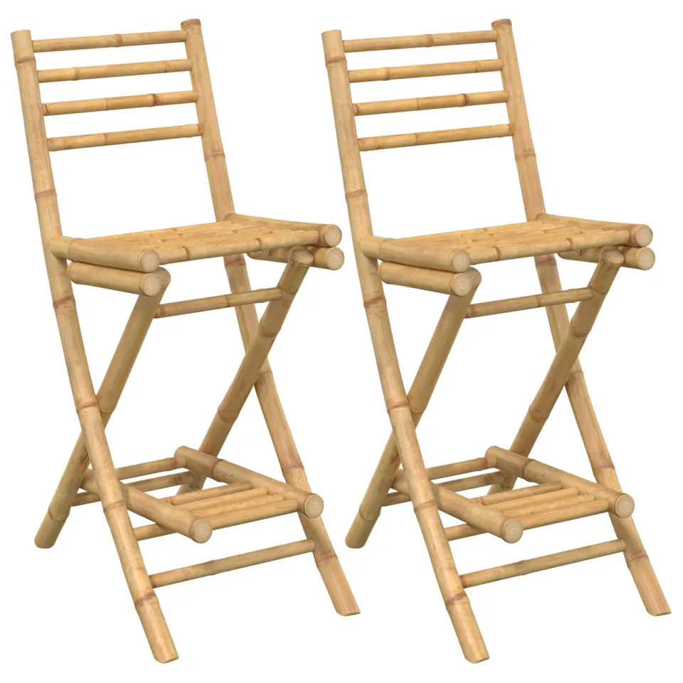 vidaXL Buitenbar tafel en krukken 3 st 2-zits Naturel Bamboe, foto 4