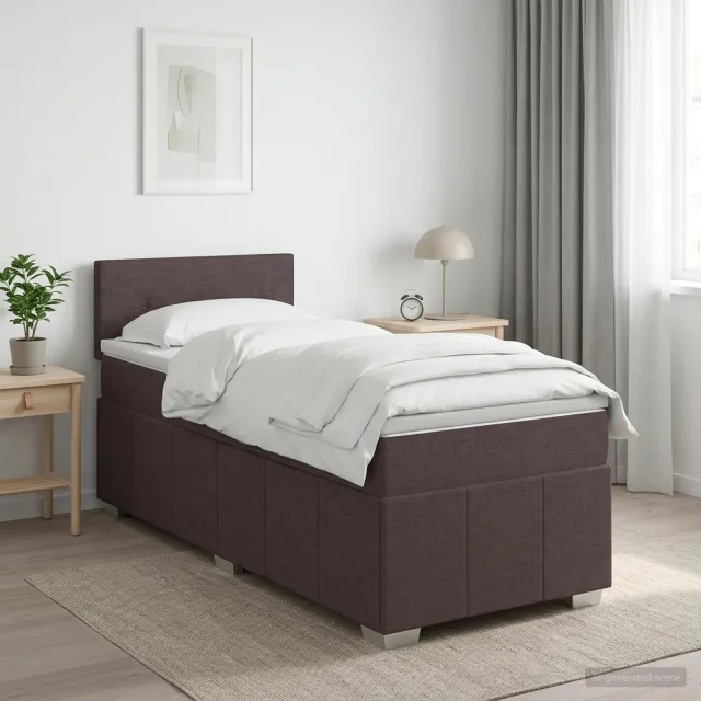 vidaXL Boxspringbed met matras Donkerbruin 100 x 200 cm Stof