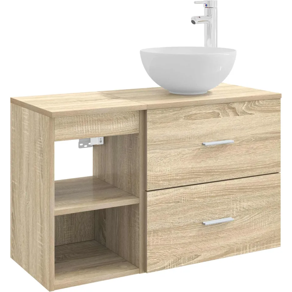 vidaXL Badkamerkastenset 2 st Sonoma Eiken 79,5 x 41 x 80 cm, foto 3