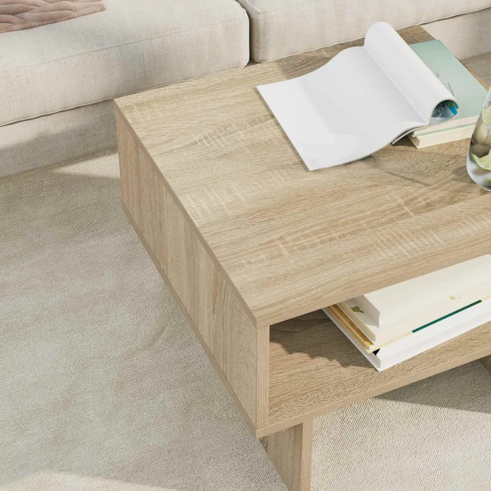 vidaXL Salontafel Sonoma Eiken 48 x 46 x 35 cm Bewerkt hout, foto 4