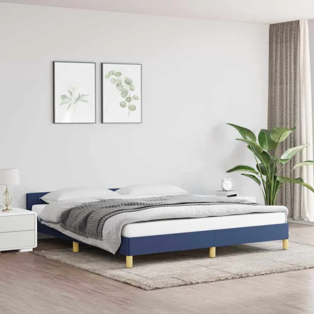 vidaXL Bedframe met hoofdeinde zonder matras 180x200 cm stof blauw