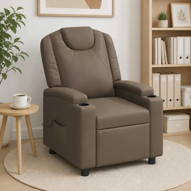 vidaXL Massage-relaxstoel Grijs 75 x 95 x 106 cm Stof, foto 2
