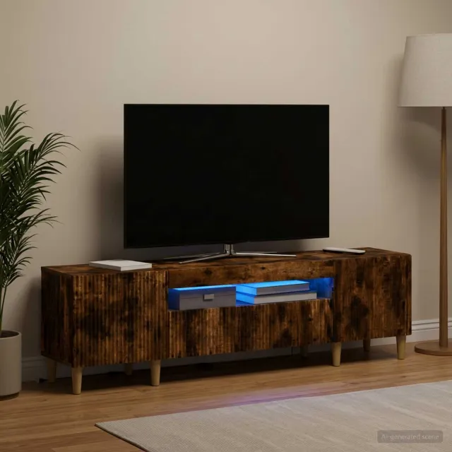 vidaXL LED tv-meubel ARNHEM 153 x 35 x 43 cm Gerookt eiken Bruin