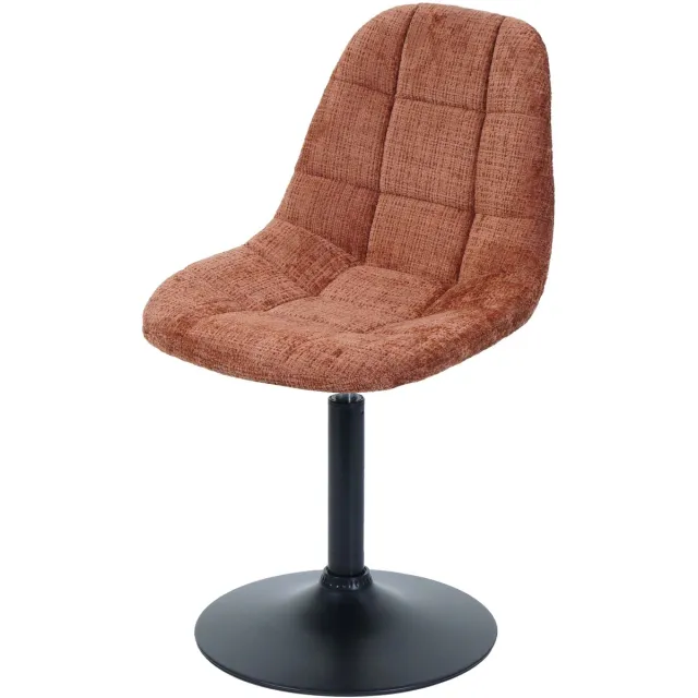 MCW Eetkamerstoel MCW-A60, keukenstoel, draaistoel, staal, MVG-stof/textiel, chenille (465 g/m²) ~ terracotta