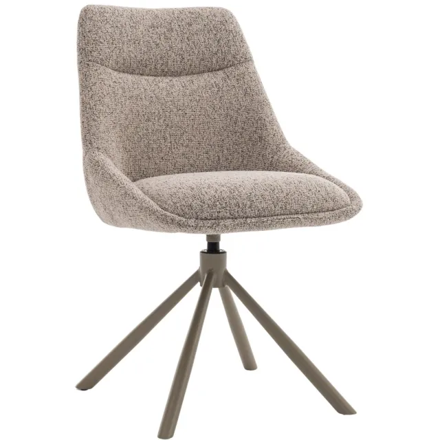 DÉJA Living Eetkamerstoel Malou - Taupe/Taupe - Draaibaar - Set van 2