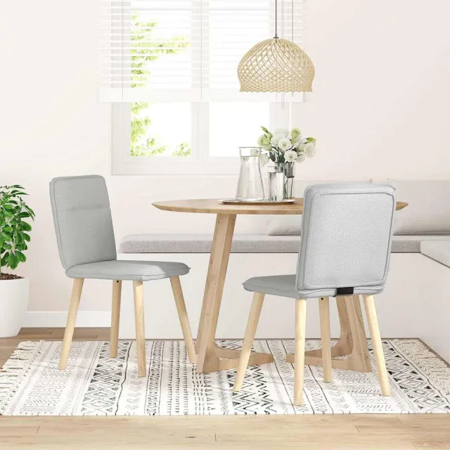 vidaXL Eetkamerstoelen 2 st stof wolk grijs, foto 2