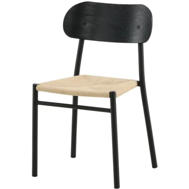 Svea Weber eetkamerstoel - rattan - naturel/zwart