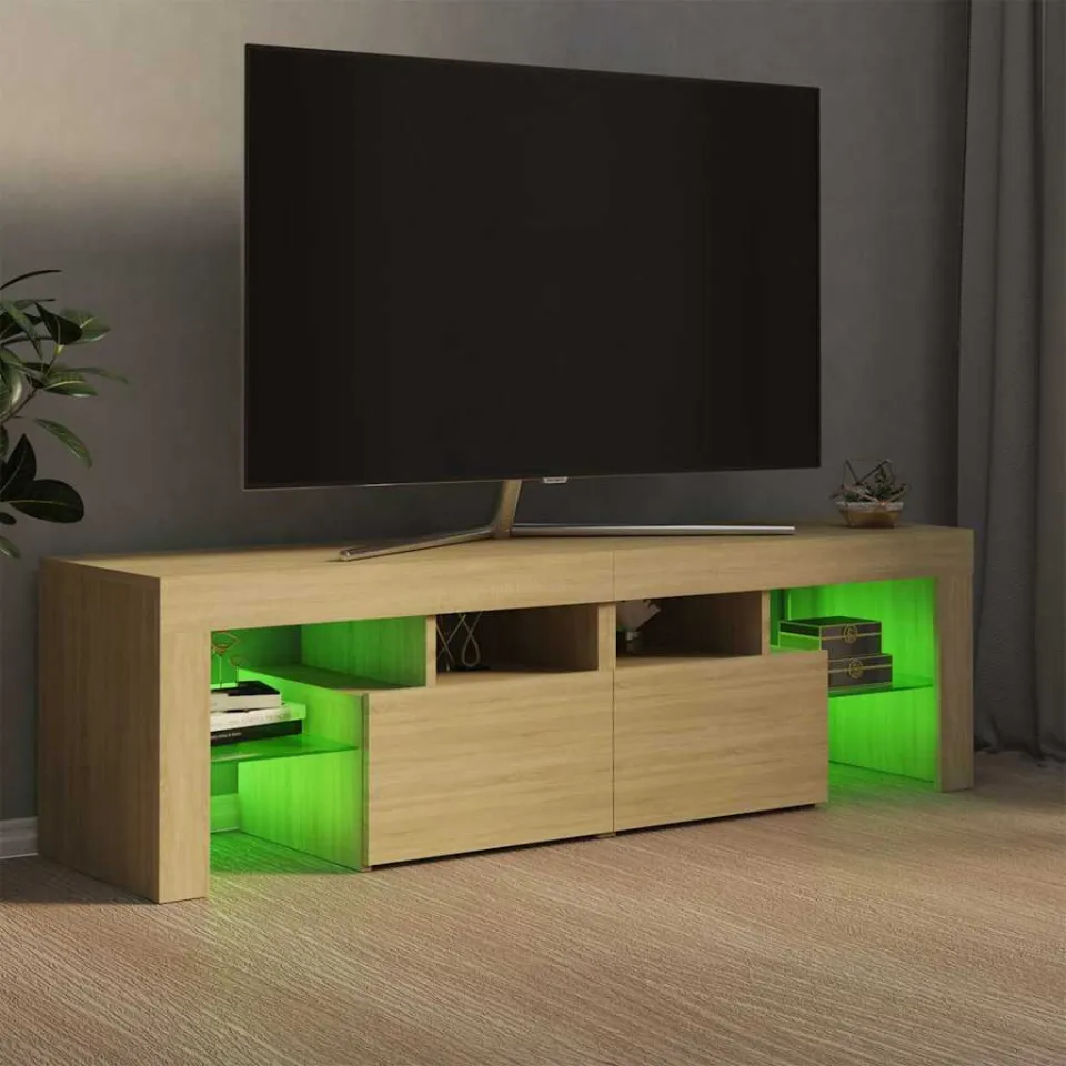 vidaXL Tv-meubel LED-verlichting 140x36,5x40 cm sonoma eikenkleurig, foto 4