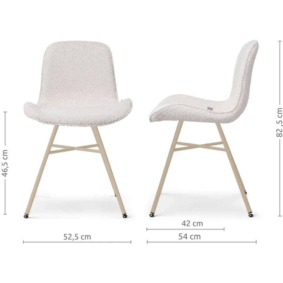 Nolon Noa-Fé eetkamerstoel bouclé beige - beige onderstel, foto 2
