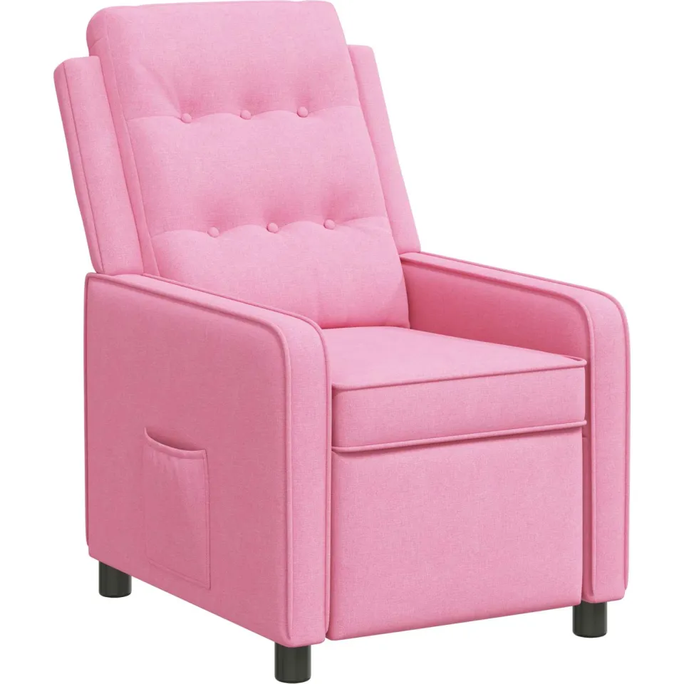 vidaXL Ligstoel Roze 65 x 93 x 102 cm Stof