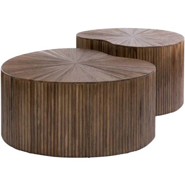 AnLi Style Salontafel Maya Teak niervormig set/2 Bruin