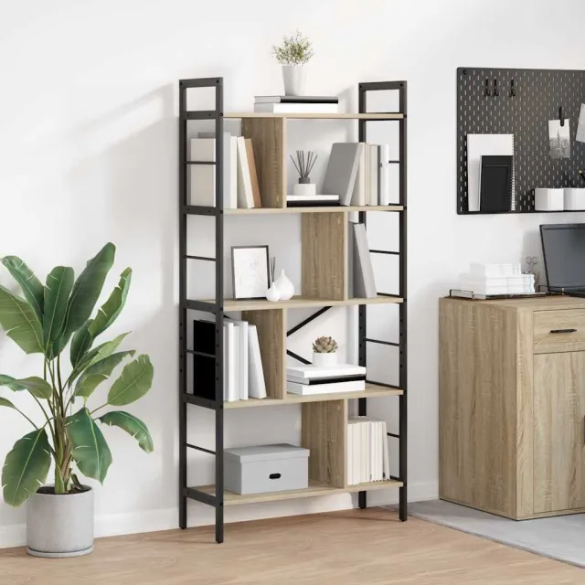 vidaXL Boekenkast 9-laags 75 x 30 x 156 cm Bewerkt hout Sonoma Eiken Bruin