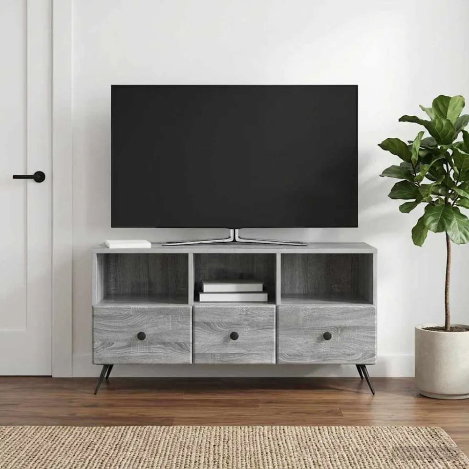 vidaXL TV-kast met lade Grijs sonoma 102 x 34,5 x 50 cm Bewerkt hout, foto 4
