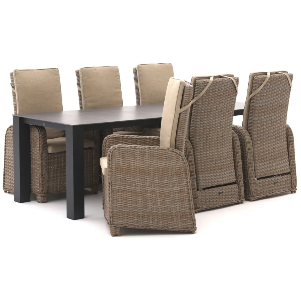 Intenso Furniture Intenso Umbria/Lagundo 230cm dining tuinset 7-delig verstelbaar Taupe