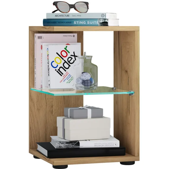 Vcm Houten bijzettafel Salontafel Salontafel Salontafel Elani Honing eik