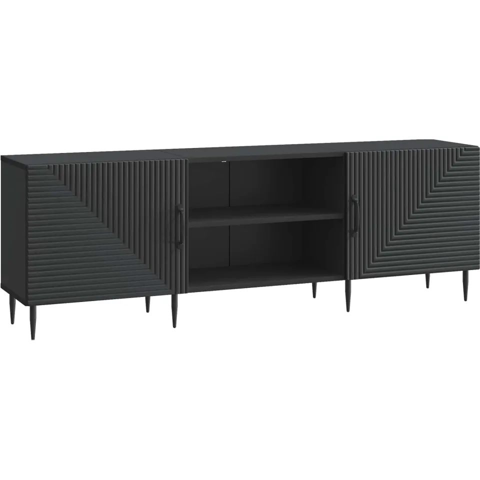 vidaXL TV-kast 150 x 31 x 50 cm Zwart Bewerkt hout, foto 3