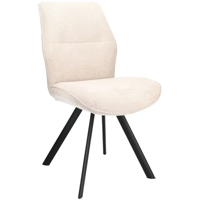 Icon Living Stoel Jadie - Stof Mito Natural - Leg Black Wit