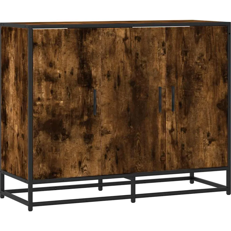 vidaXL Dressoir 94x35x76 cm bewerkt hout gerookt eikenkleurig, foto 3