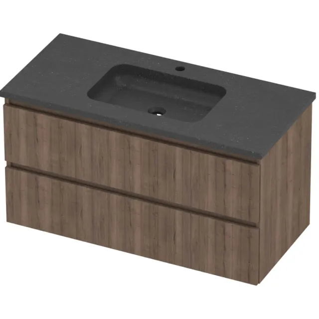 Proline Rollo Badmeubelset Hardsteen Elegant 1 Gat 100x46x54 cm Blue Stone Terra Oak Eiken