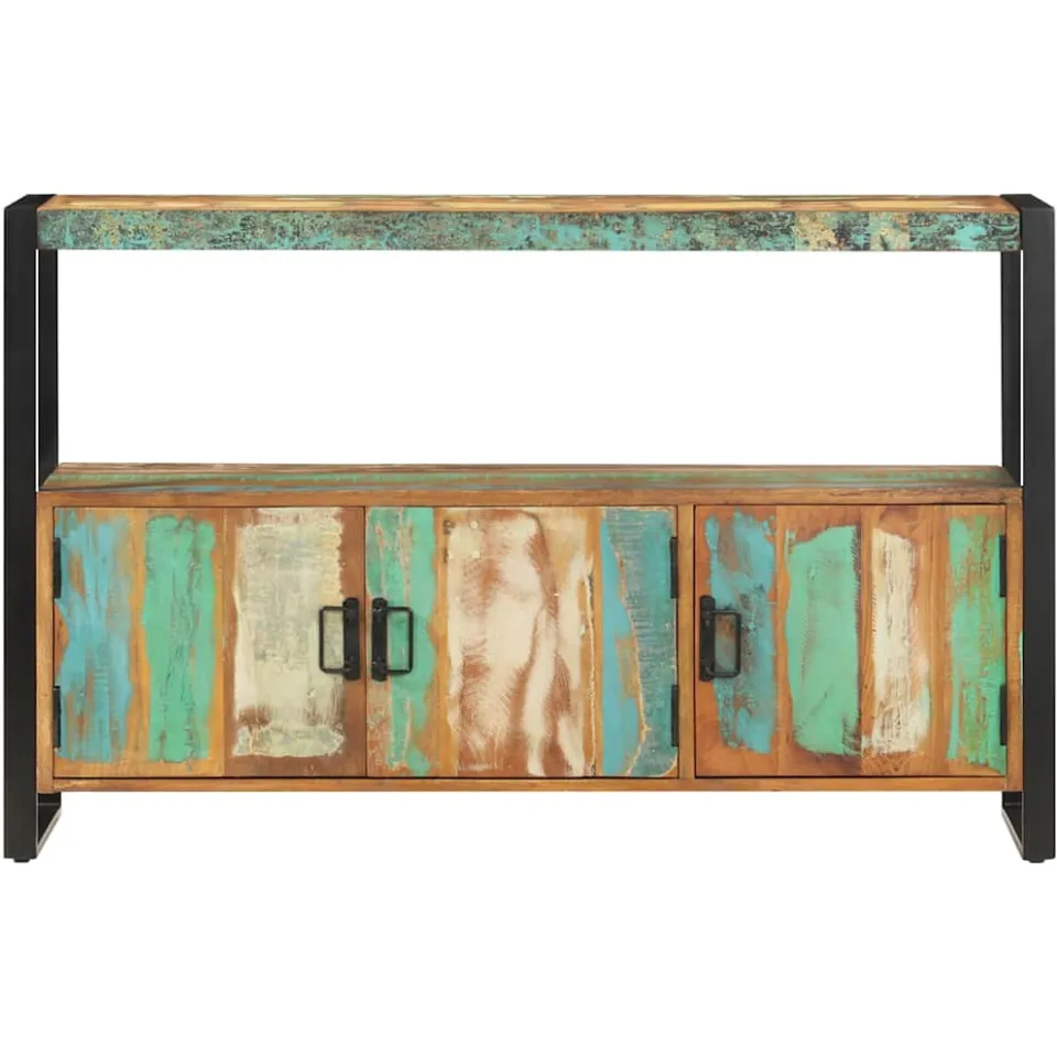 vidaXL Dressoir 120x30x75 cm massief gerecycled hout bruin, foto 2