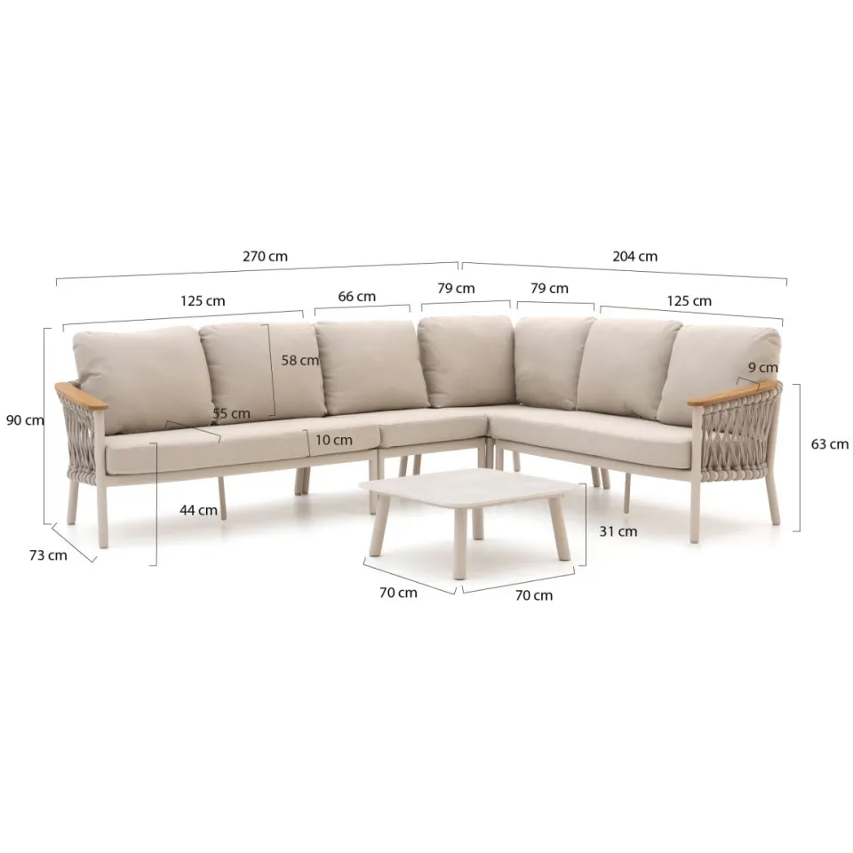 Bellagio tuinmeubelen Bellagio Birgi Novo hoek loungeset 5-delig taupe, foto 2
