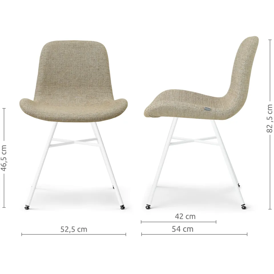 Nolon Noa-Fé eetkamerstoel taupe melange - wit onderstel, foto 3