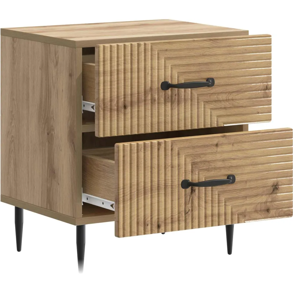 vidaXL Nachtkastje Artisanaal eiken 43 x 34,5 x 47,5 cm Bewerkt hout, foto 3