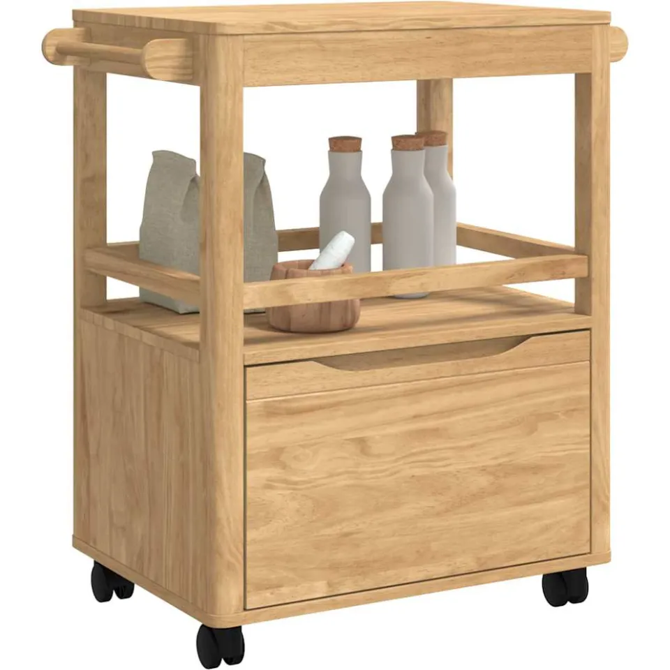 vidaXL Keuken Trolley FLORO Wasbruin 72,5 x 45 x 80 cm