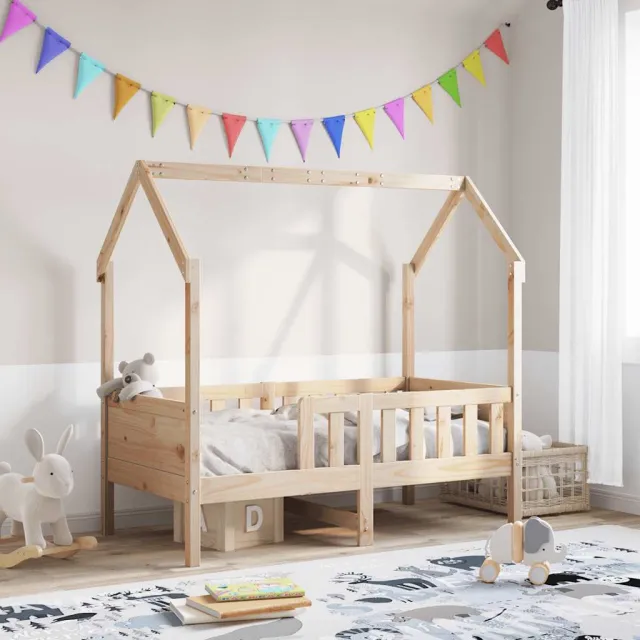 vidaXL Bedhuis massief grenenhout 80x160 cm Bruin