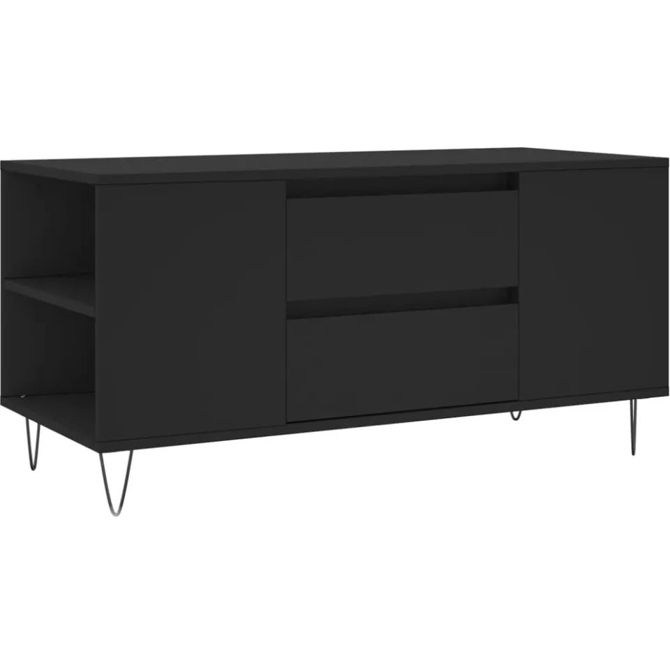 vidaXL Salontafel 102x44,5x50 cm bewerkt hout zwart, foto 3