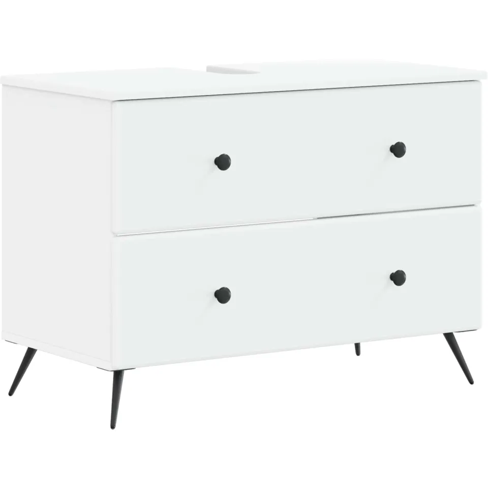 vidaXL Badkamer wastafelkast BREDA Wit 82 x 41 x 59 cm Bewerkt hout, foto 3