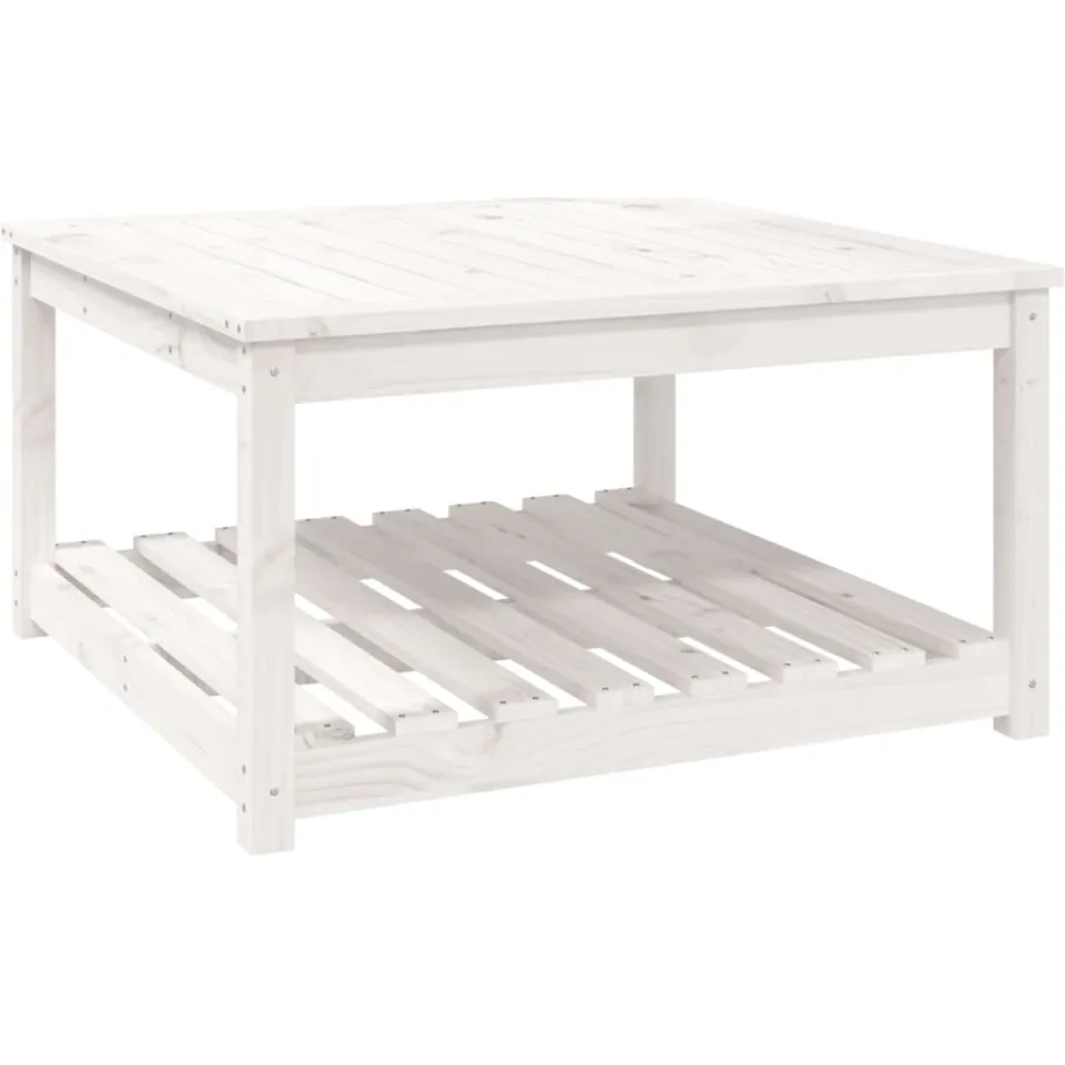 vidaXL Tuintafel 82,5x82,5x45 cm massief grenenhout wit