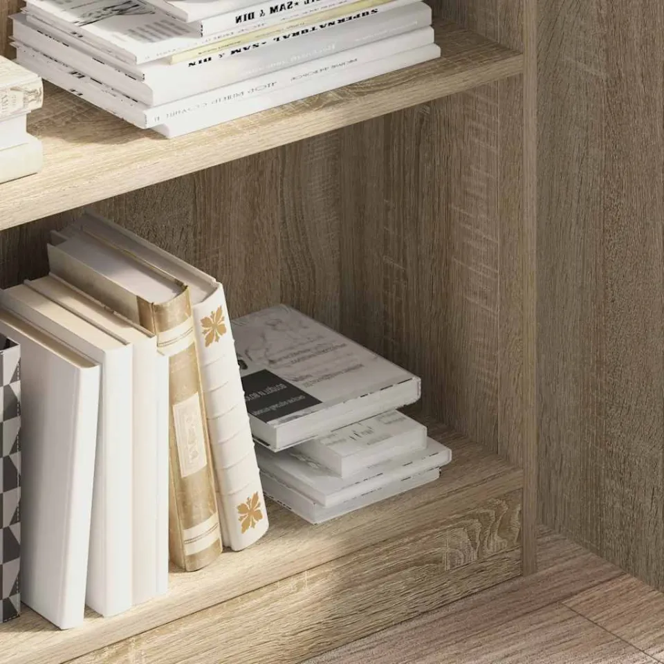 vidaXL Boekenkast 80x24x109 cm bewerkt hout sonoma eikenkleurig, foto 3