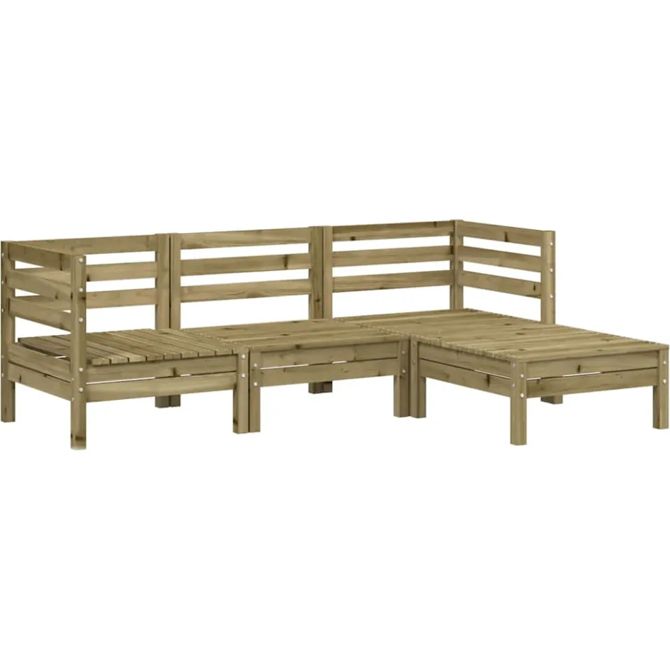 vidaXL Tuinbank 3-zits met voetenbank geïmpregneerd hout wasbruin bruin, foto 3