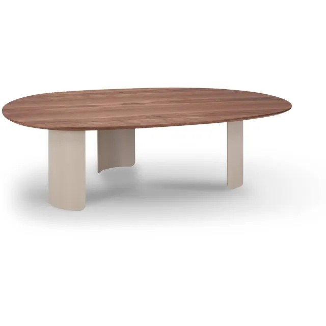 Icon Living Salontafel Sarah 001 Organisch 124x75x34 Walnoot Poot Creme