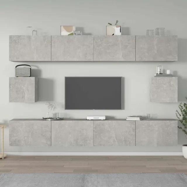 vidaXL 6-delige Tv-meubelset bewerkt hout betongrijs grijs, foto 2
