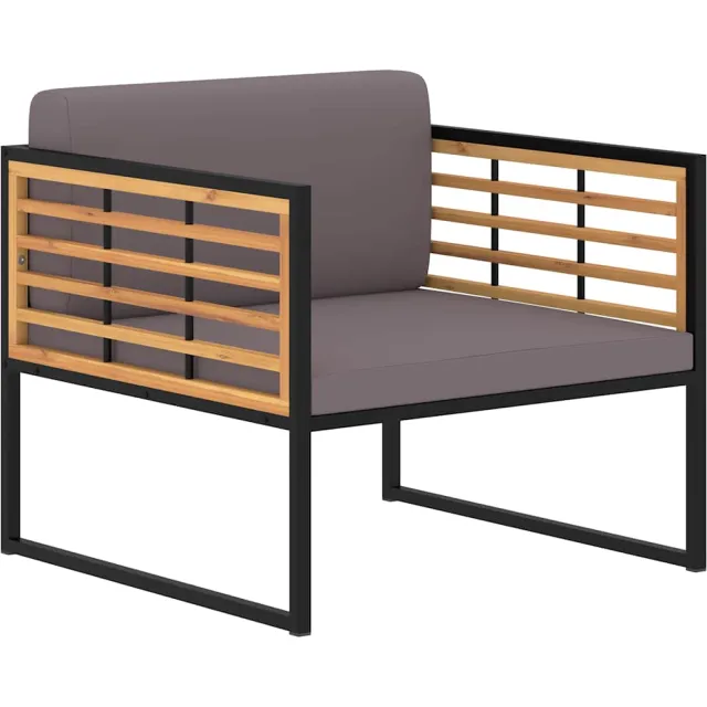 vidaXL Tuinstoelen 2 st met kussens massief acaciahout donkergrijs
