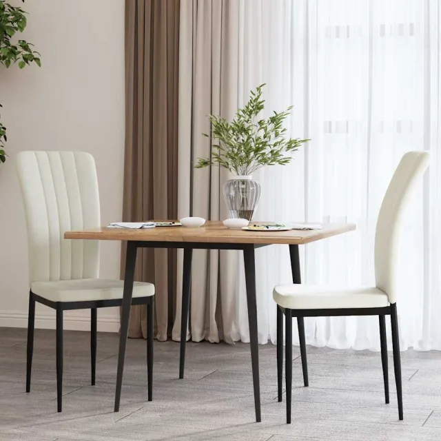vidaXL Eetkamerstoelen 2 st fluweel crèmekleurig, foto 2