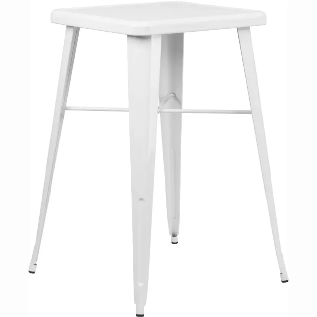 Ibenzoa Stijlvolle metalen bartafel voor binnen en buiten met wit ontwerp